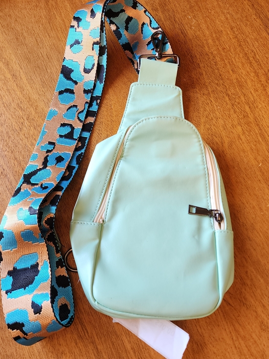 Sling bag Handbags - Mint Crossbody Sling Bag with Patterned Strap. NWT